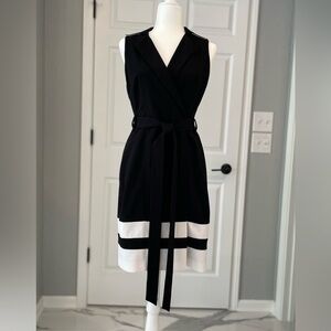 EUC Calvin Klein black and white dress size 4